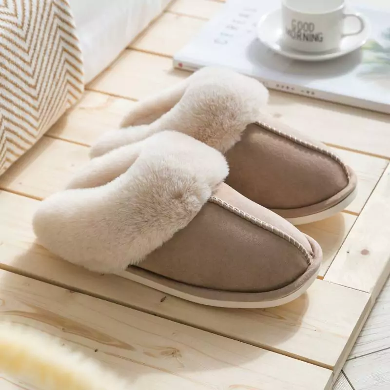 image of fur slippers